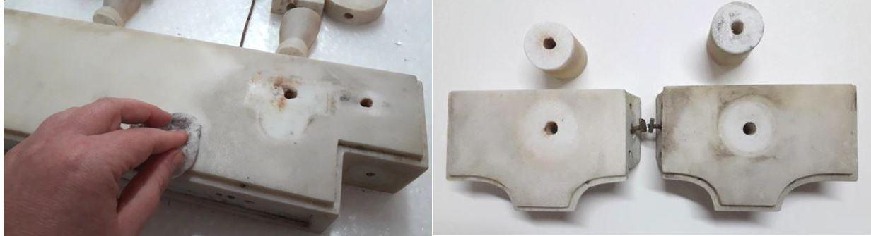 Restauro pendola in marmo e bronzo dorato inv. 890 - pulitura del marmo