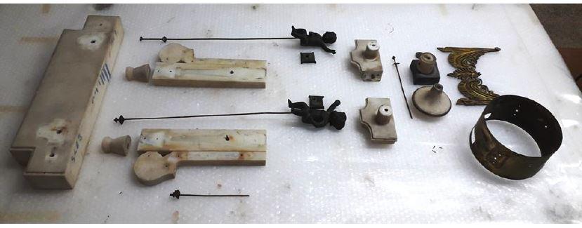 Restauro pendola in marmo e bronzo dorato inv. 890 - smontaggio