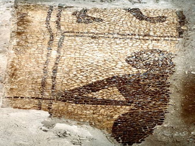 Giovinazzo. Cattedrale di S. Maria Assunta, mosaico, particolare con figura umana