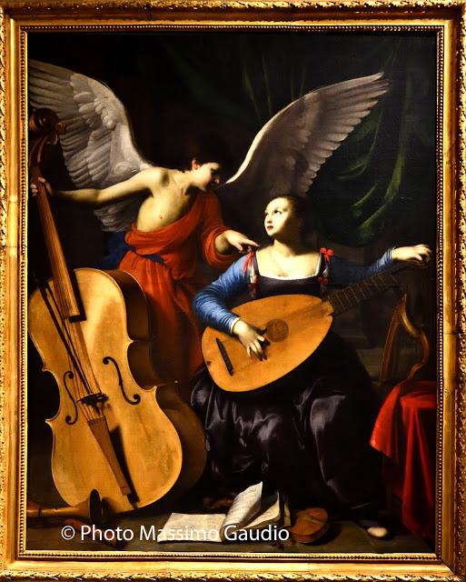 Carlo Saraceni, Santa Cecilia e l'angelo, 1610, olio su tela, 172x139 cm Galleria Nazionale d'arte Antica, Palazzo Barberini, Roma