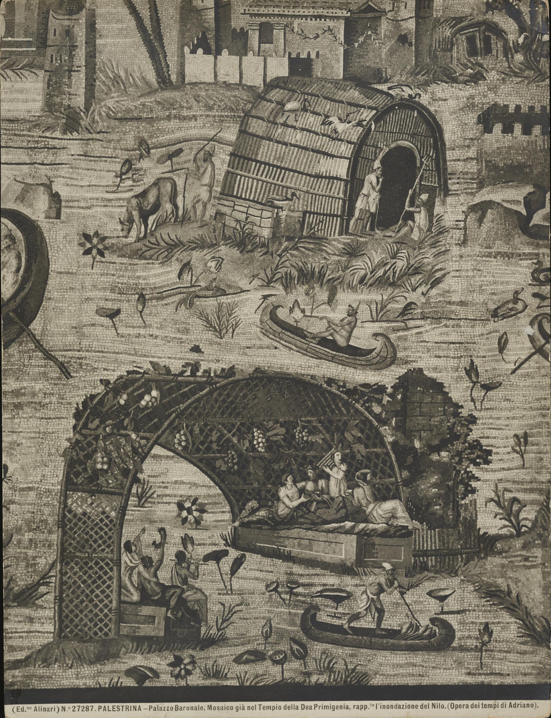 Fratelli Alinari, Palazzo Colonna Barberini, oggi sede del Museo Archeologico Nazionale, Mosaico del Nilo, particolare, gelatina ai sali d'argento, MPI6099467