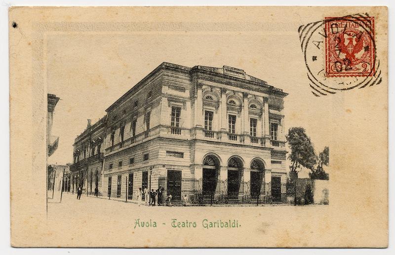 Fotografo non identificato, Avola - Teatro Garibaldi, 1902, cartolina, FFC011543