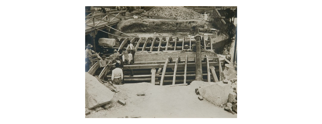 Fotografo non identificato, Lavori di ricostruzione ad opera del Genio Militare, 1919, gelatina ai sali d'argento, 12x17 cm, PV000320
