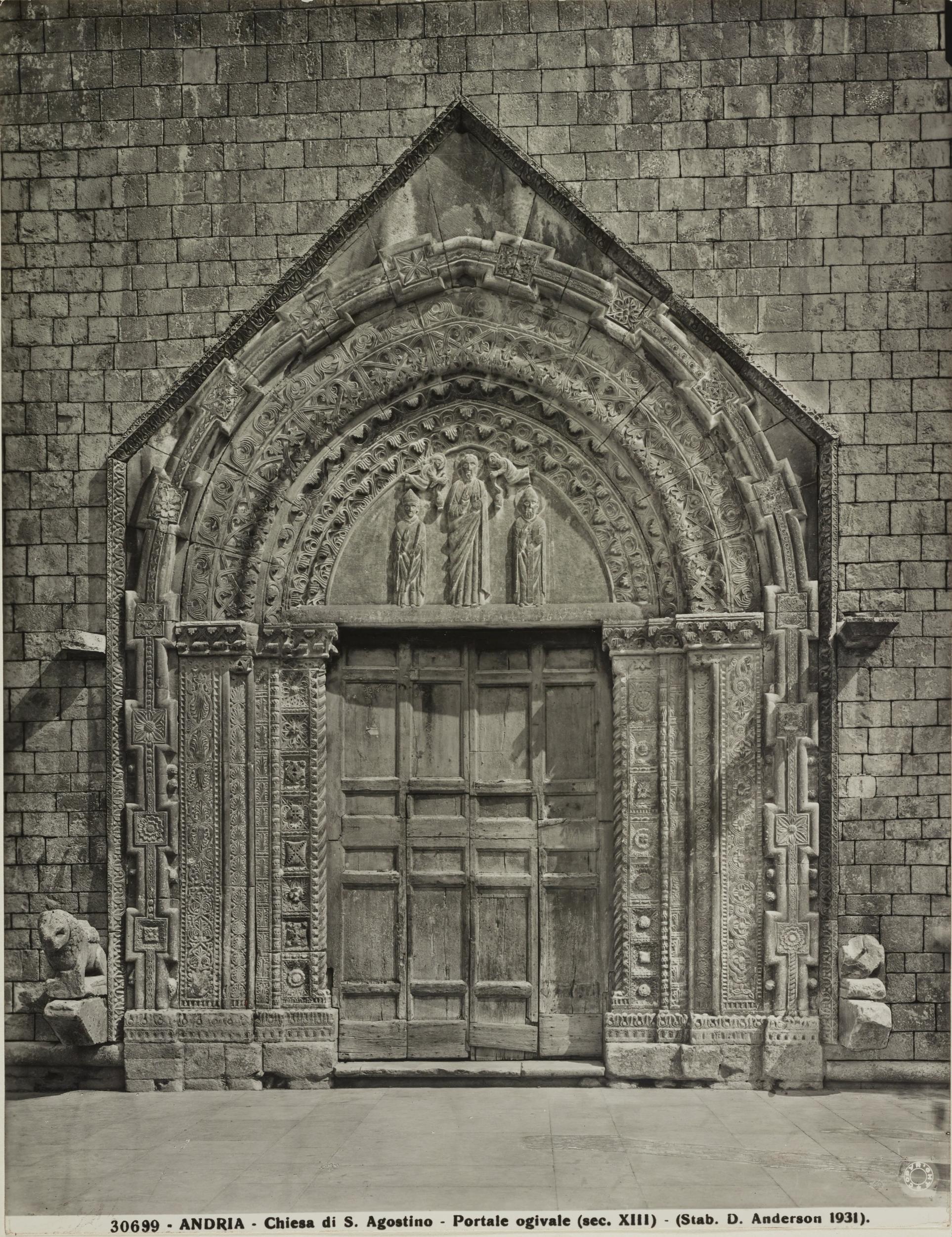 Fratelli Alinari, Andria - Chiesa di S. Agostino, portale, 1901-2000, gelatina ai sali d'argento/carta, MPI131841