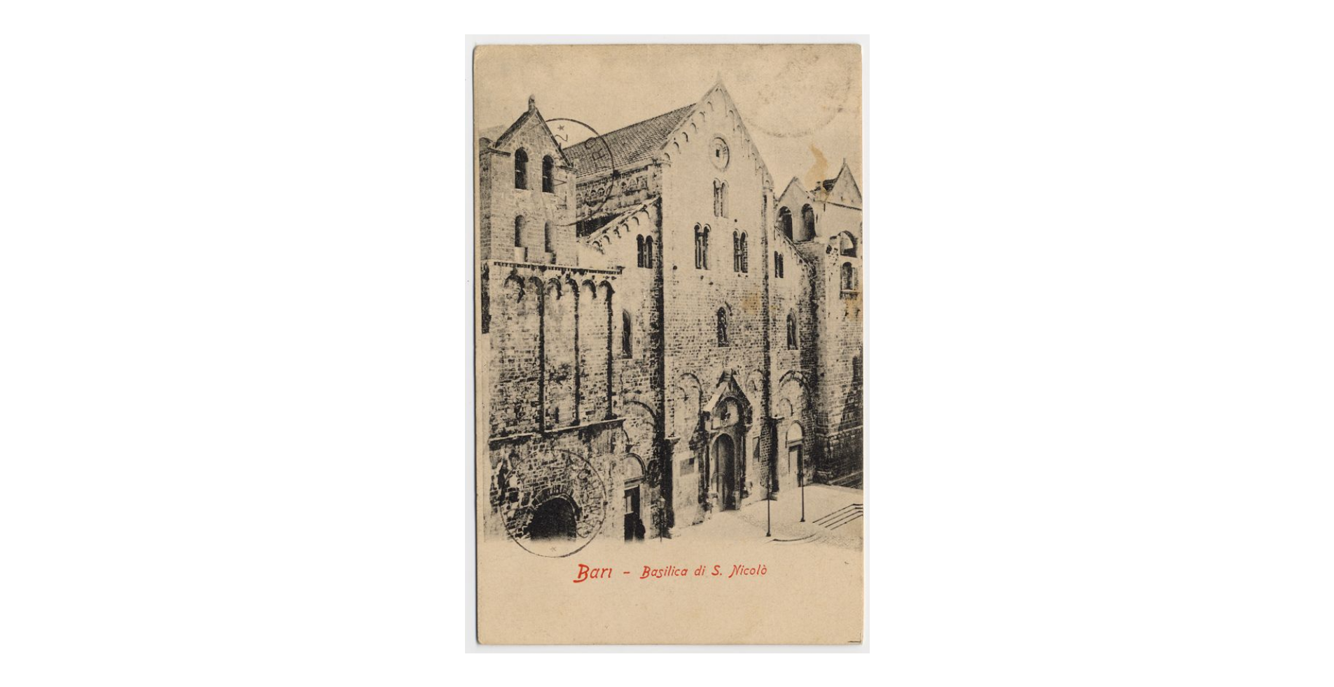 Fotografo non identificato, Bari - Basilica di S. Nicola di Bari, 1913, cartolina, FFC013992