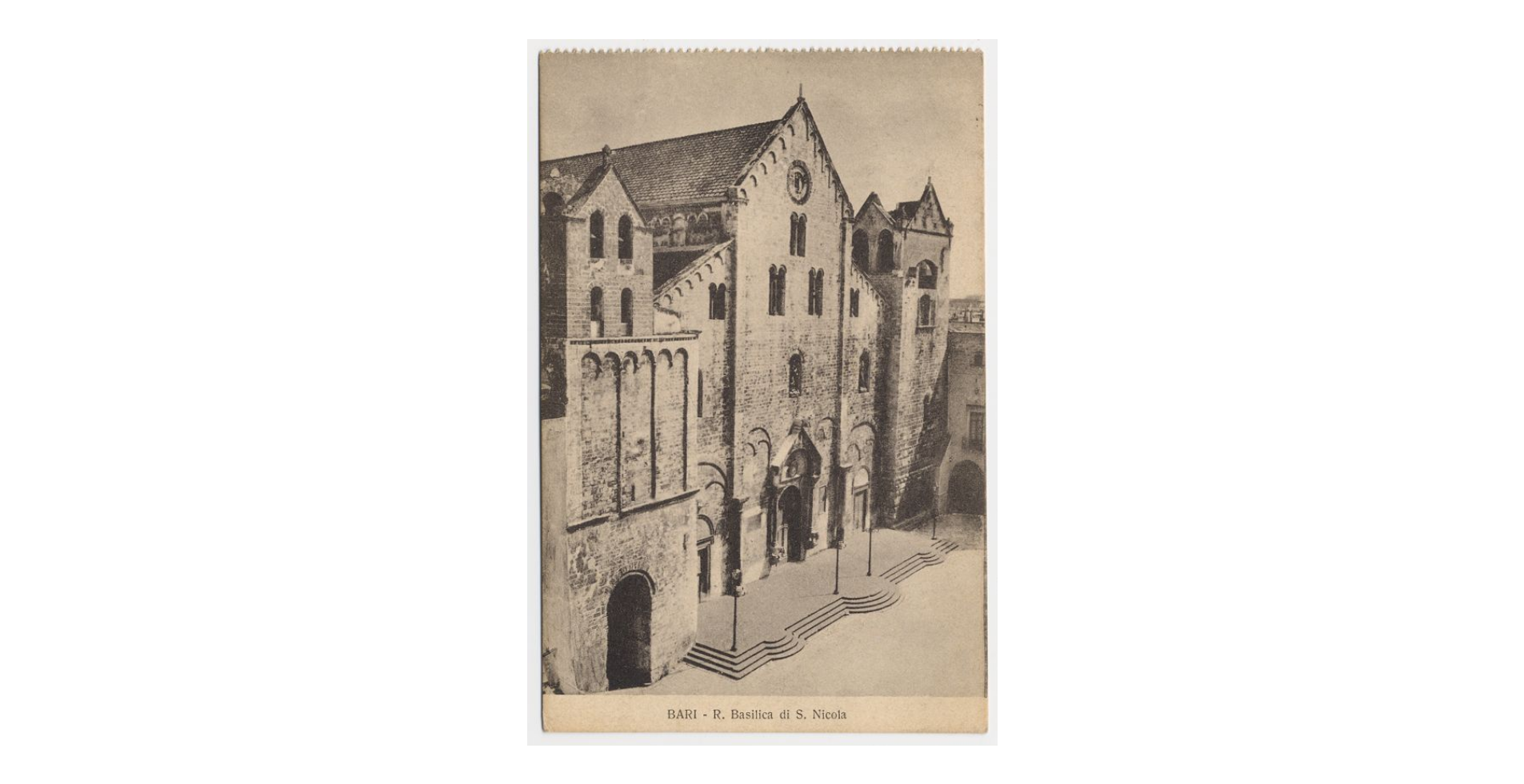 Fotografo non identificato, Bari - Basilica di S. Nicola di Bari, 1917, cartolina, FFC013997