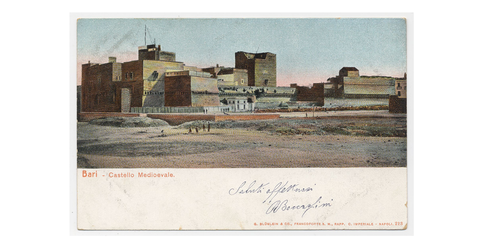 Fotografo non identificato, Bari - Castello medievale, 1904, cartolina, FFC018247