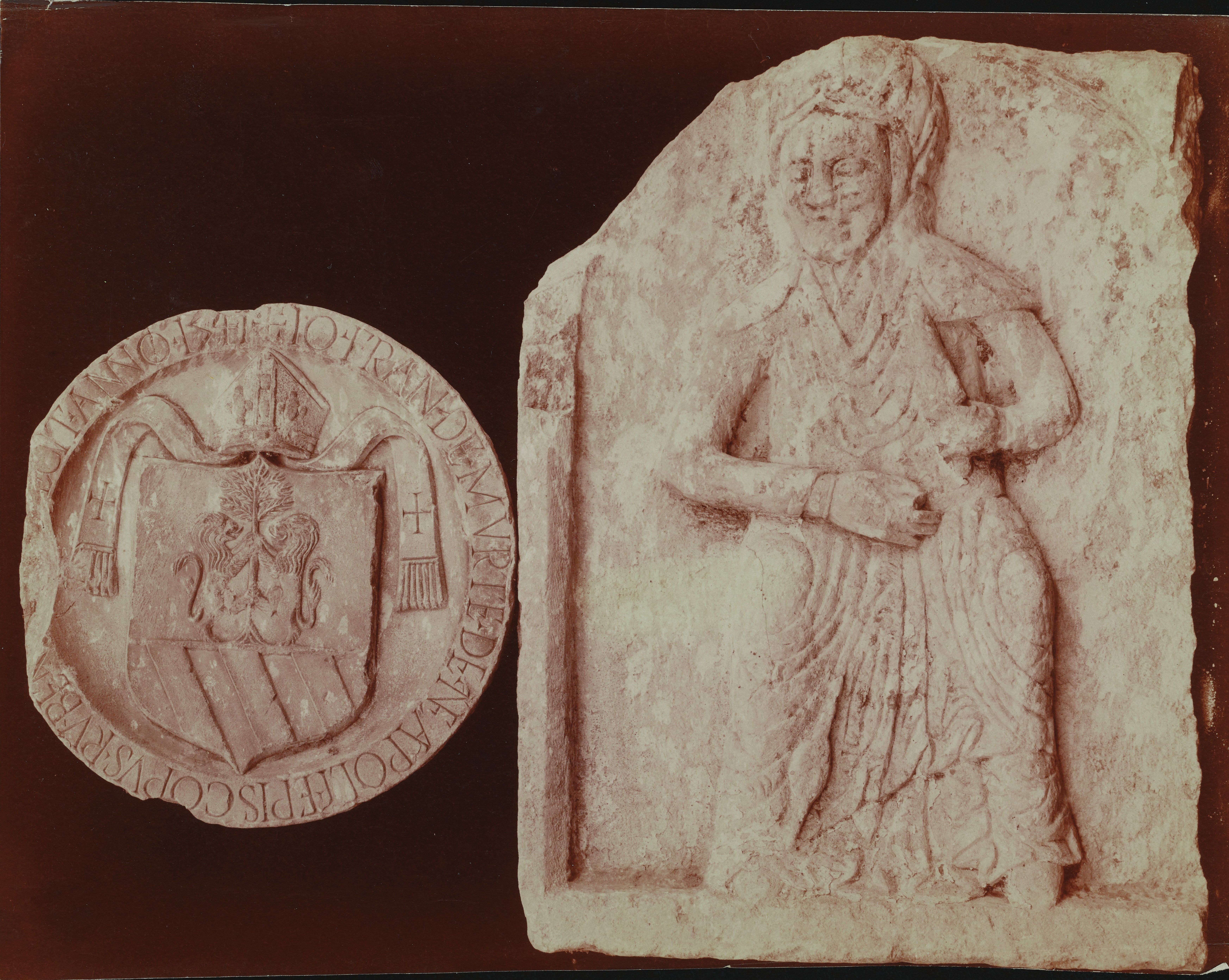 Fotografo non identificato, Ruvo di Puglia - Cattedrale S. Maria Assunta, frammenti scultoreo decorativi, 1901-1910, albumina, MPI6091669