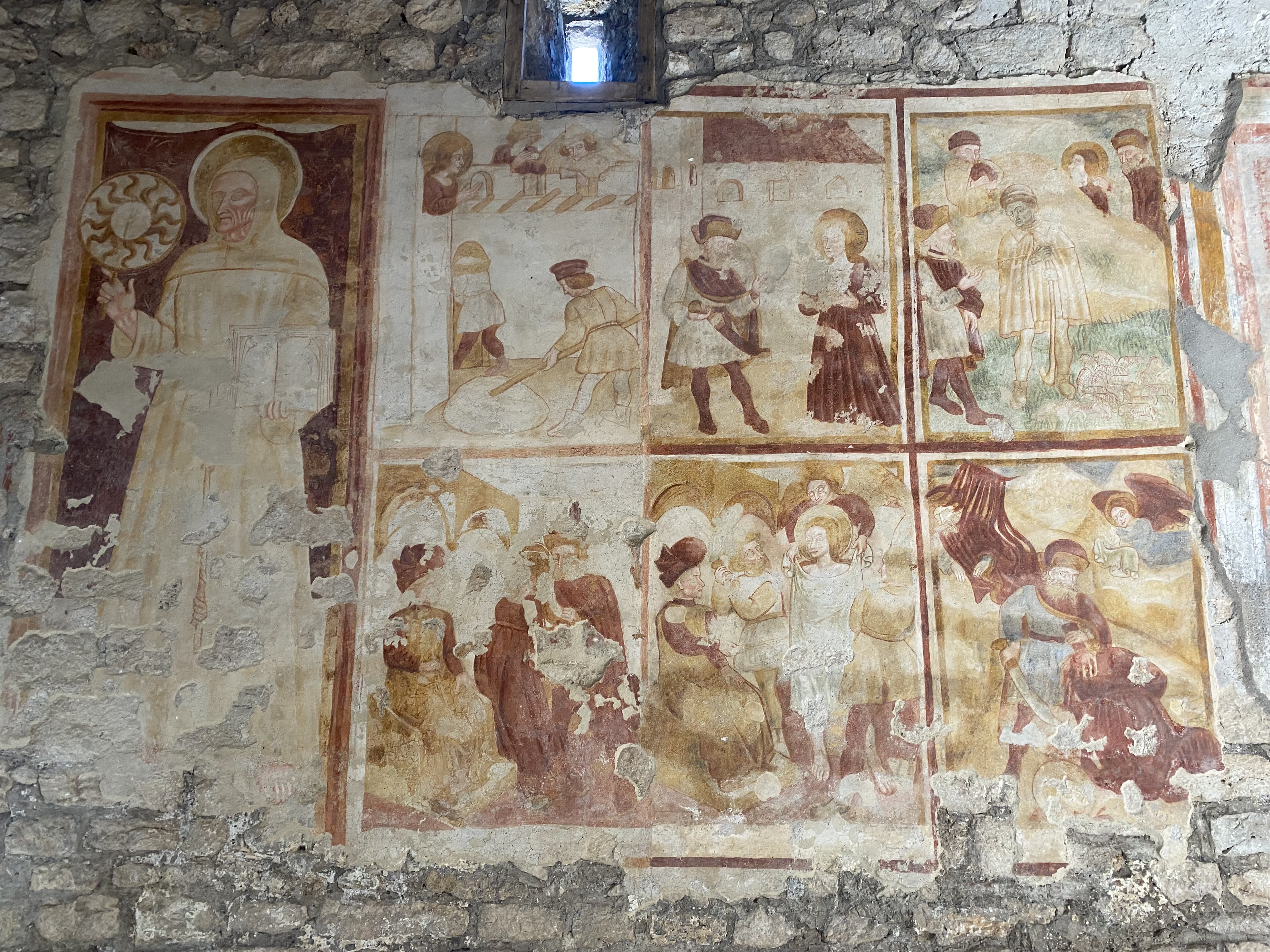 Dalila Segoni, Sant'Oreste - Monte Soratte, Chiesa di S. Silvestro, San Bernardino da Siena e il ciclo delle storie su Santa Barbara, 2021, fotografia digitale