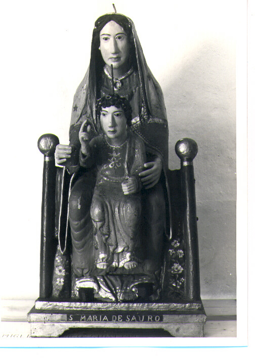 Fotografo non identificato, Madonna in trono con Bambino - Guardia Perticara, fotografia b/n, SBAS MT 38727 E