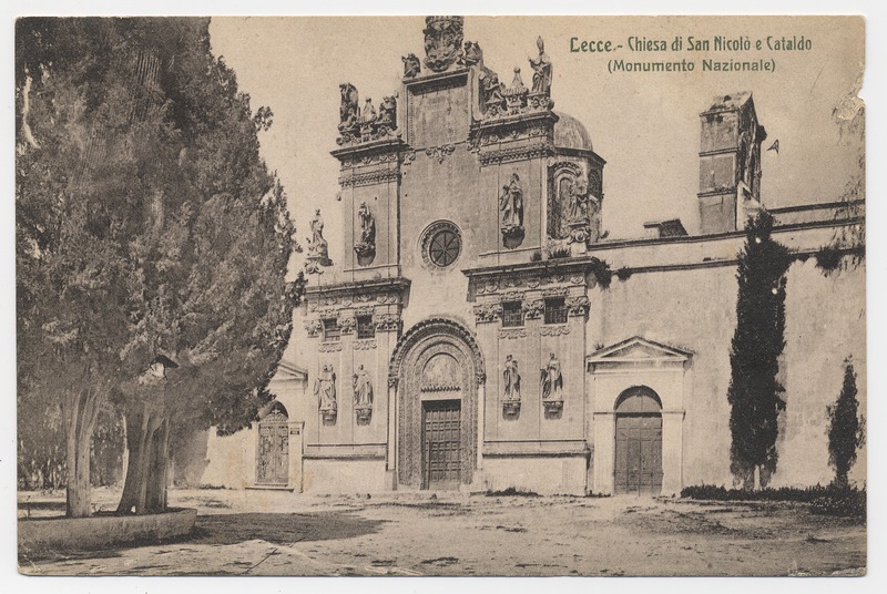 Lecce - Chiesa di S. Nicolò e Cataldo (monumento nazionale), cartolina, 1913, FFC018190