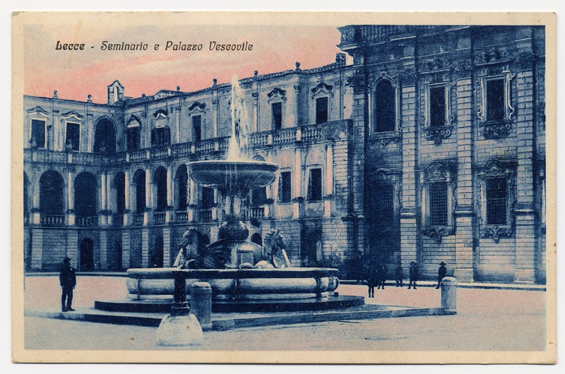 Lecce - Seminario e palazzo Vescovile, cartolina, 1923, FFC018183