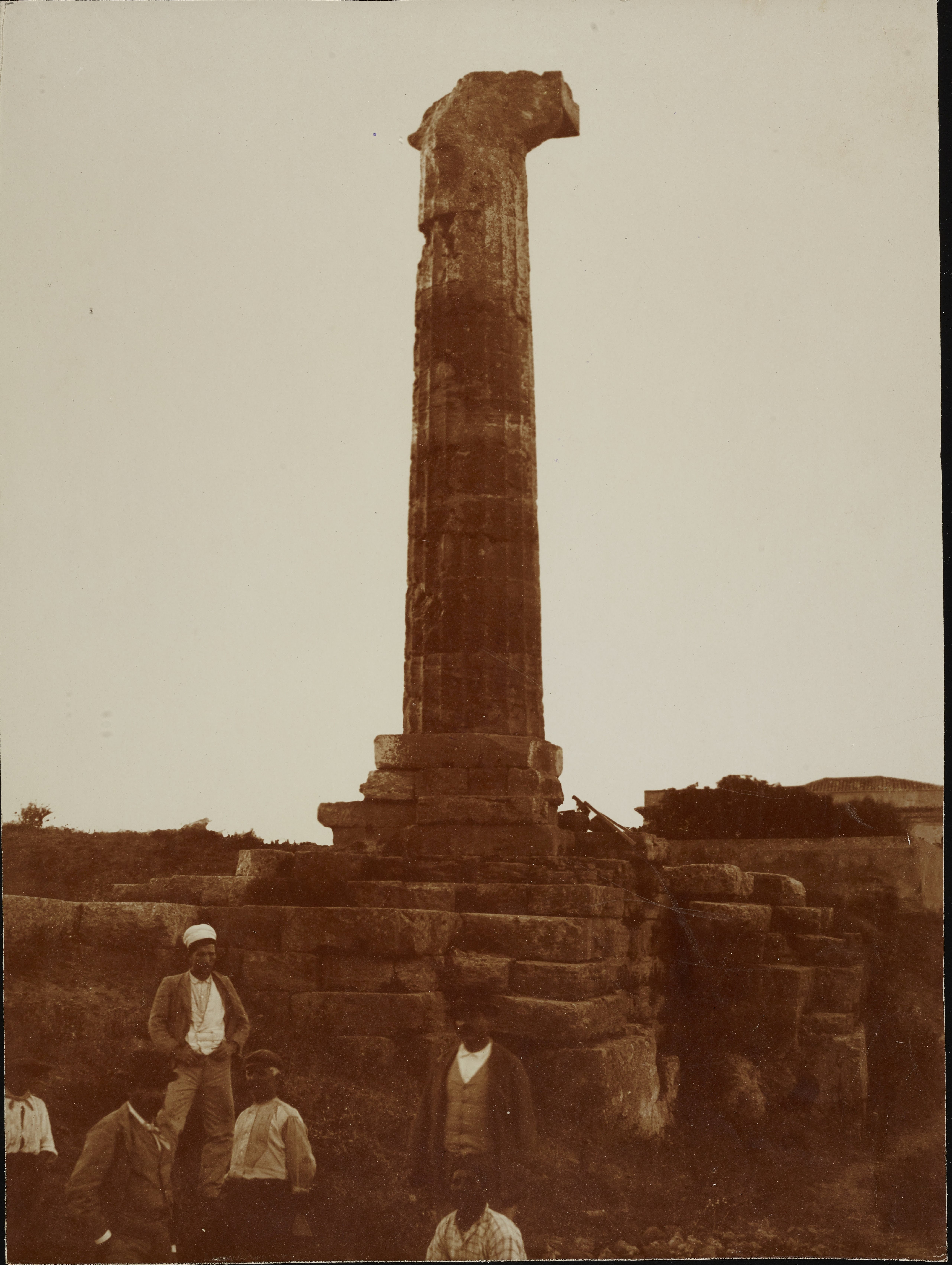 Fotografo non identificato, Crotone, Capo Colonna - Tempio di Hera Lacinia, ultima colonna rimasta in piedi, 1901-1925, carbone, MPI308844