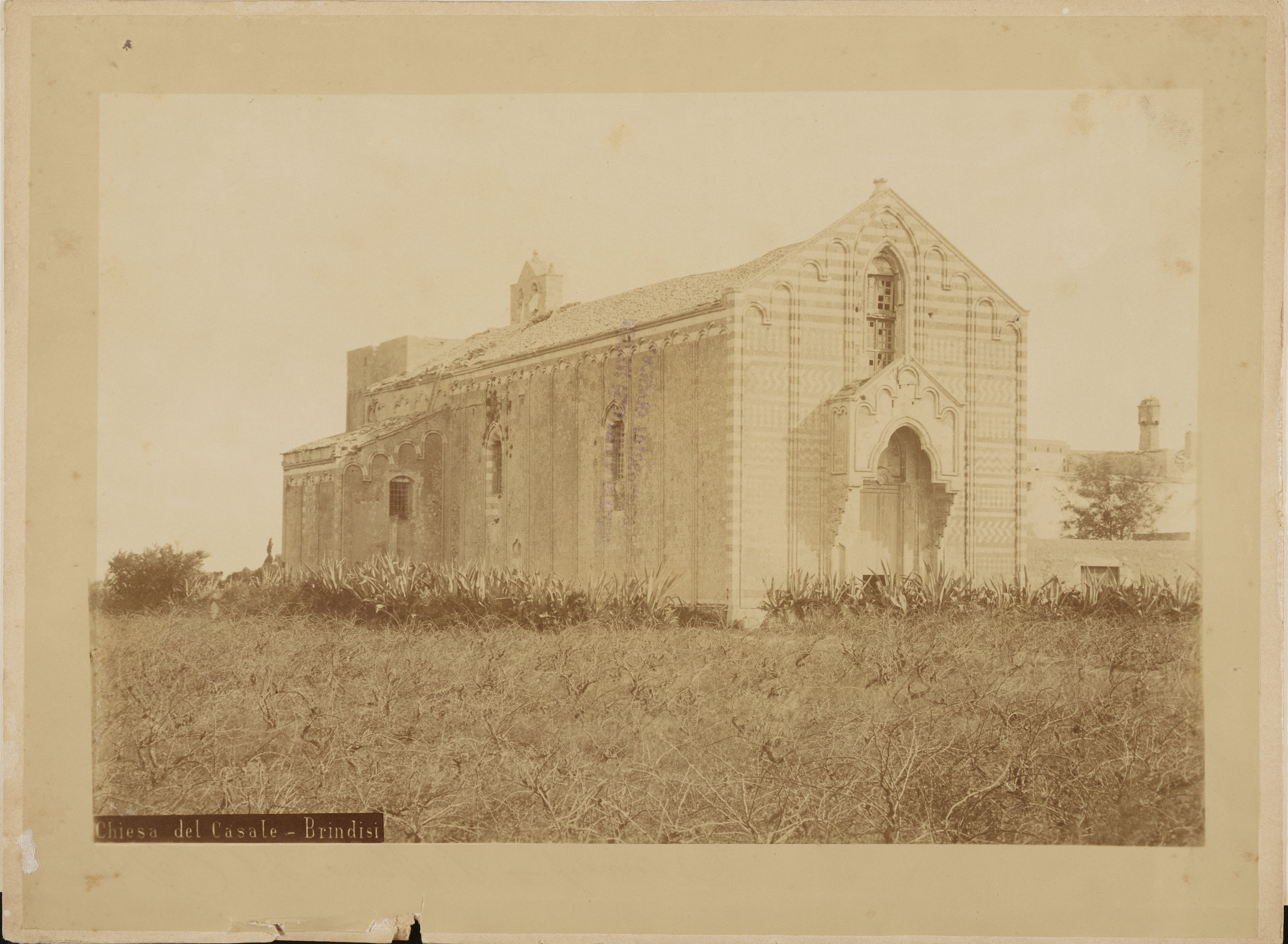 Fotografo non identificato, Brindisi - Chiesa di S. Maria del Casale, esterno, 1876-1900, albumina, MPI141595