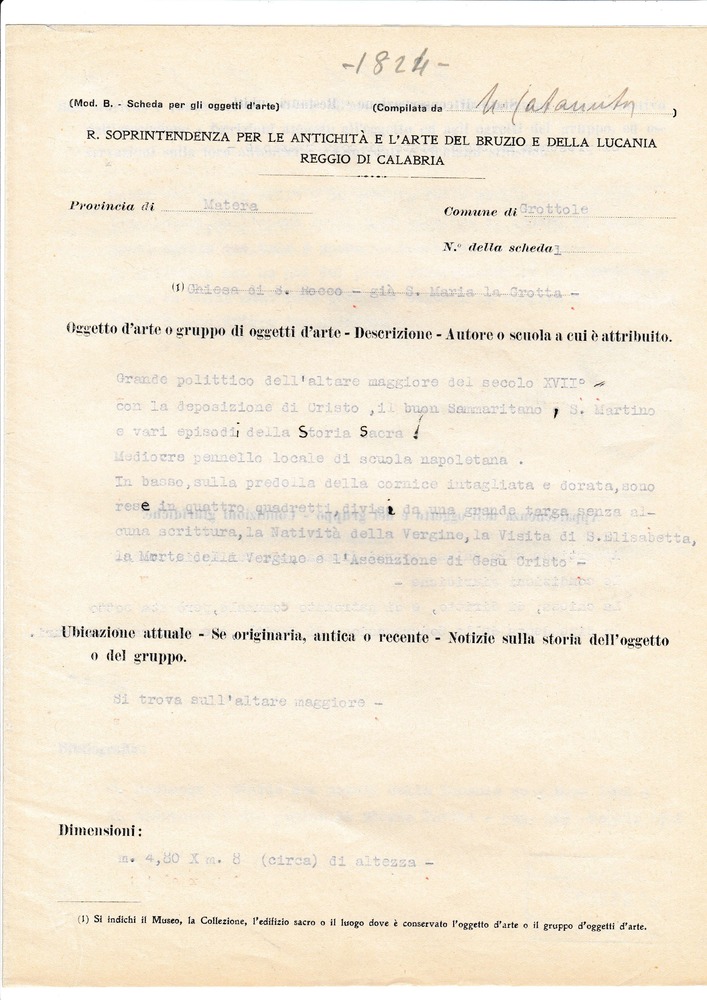 Cliccando è possibile visualizzare tutte le schede dall’Archivio storico delle schede di catalogo dell’ICCD