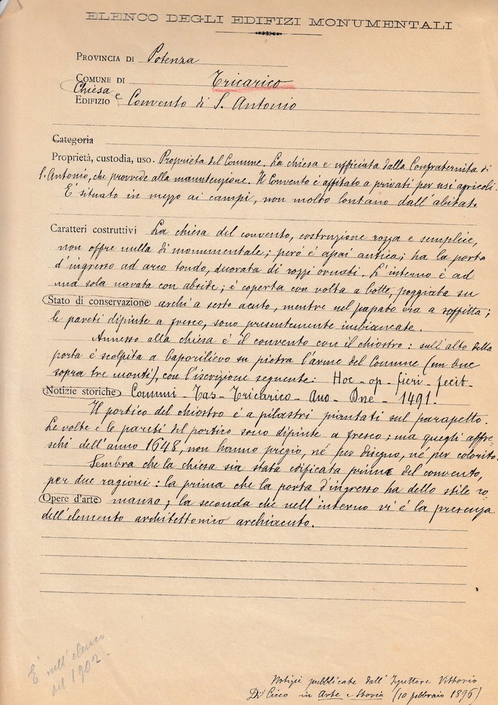 Cliccando è possibile visualizzare tutte le schede dall’Archivio storico delle schede di catalogo dell’ICCD