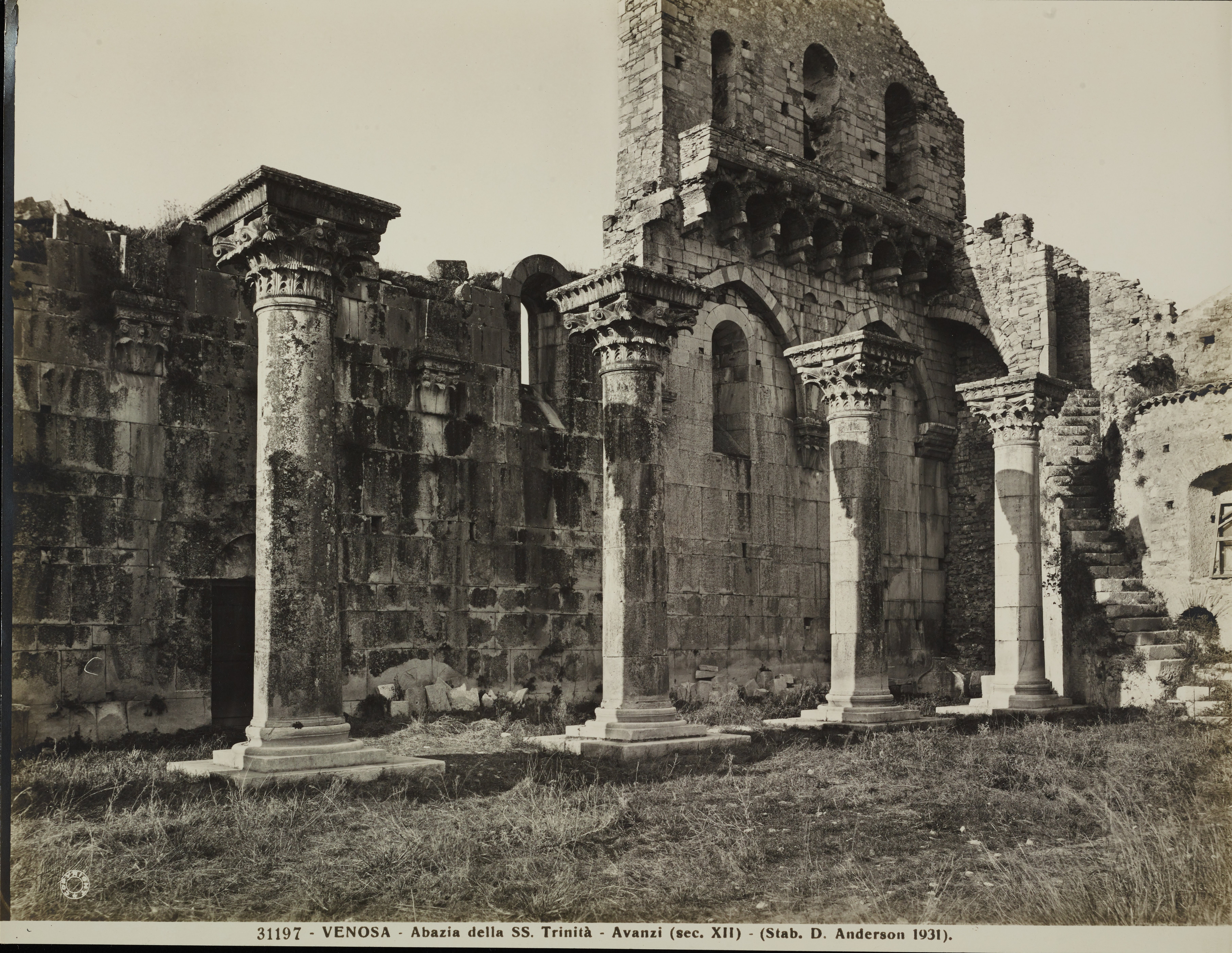 Anderson, Venosa - Abbazia della SS. Trinità, chiesa incompiuta, ruderi, 1901-1925, gelatina ai sali d'argento, MPI6107139