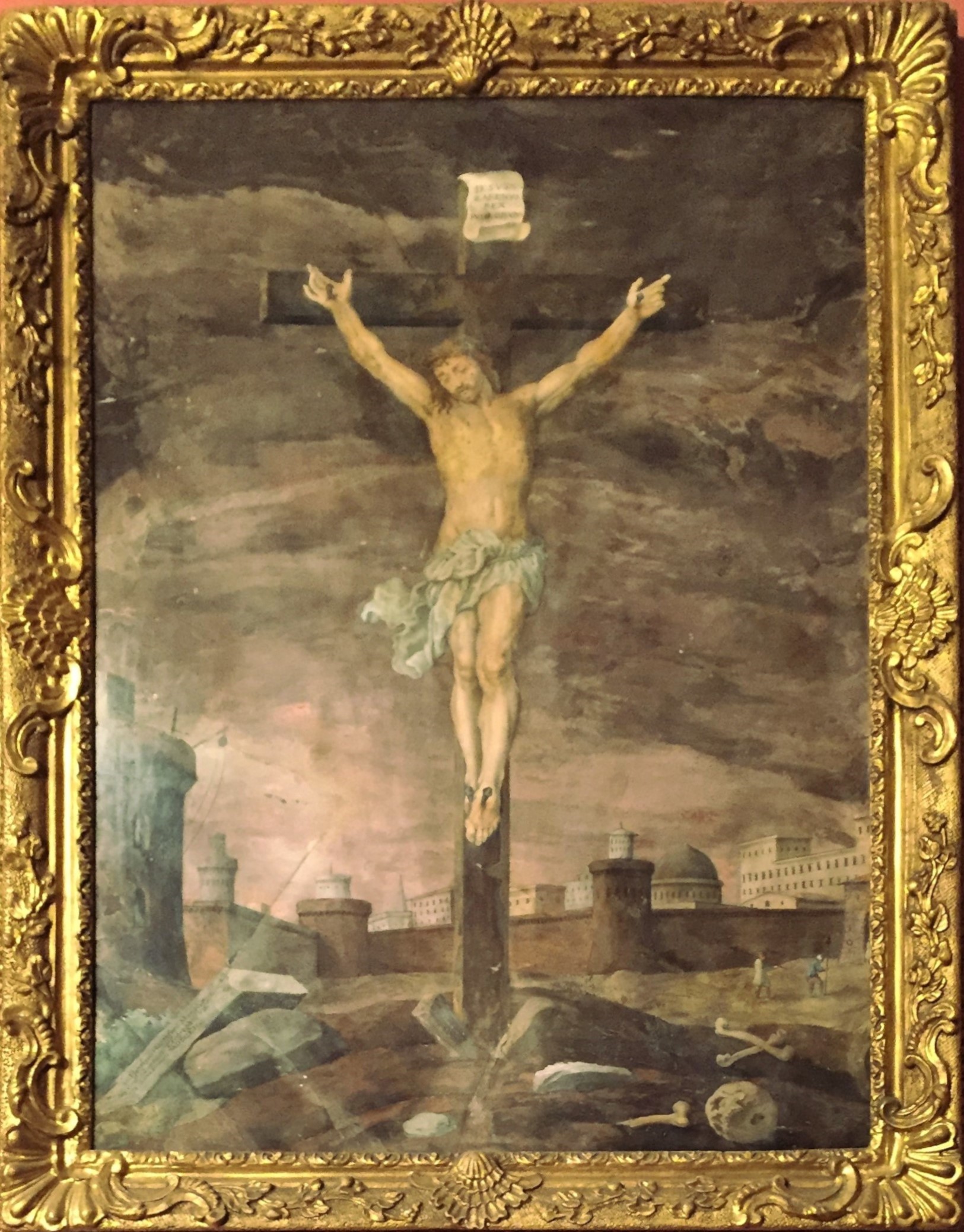 Enrico Ferdinando Hugford, Crocifissione di Gesù, 1752, olio su scagliola, cm 72x55, Forlì, Istituto Prati, 0800052280
